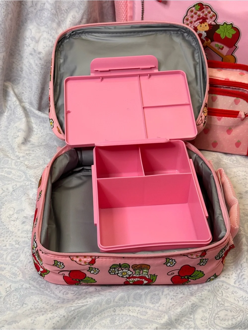 Strawberry Shortcake Backpack, Lunch bag, bento box, supply case, 30 oz bottle